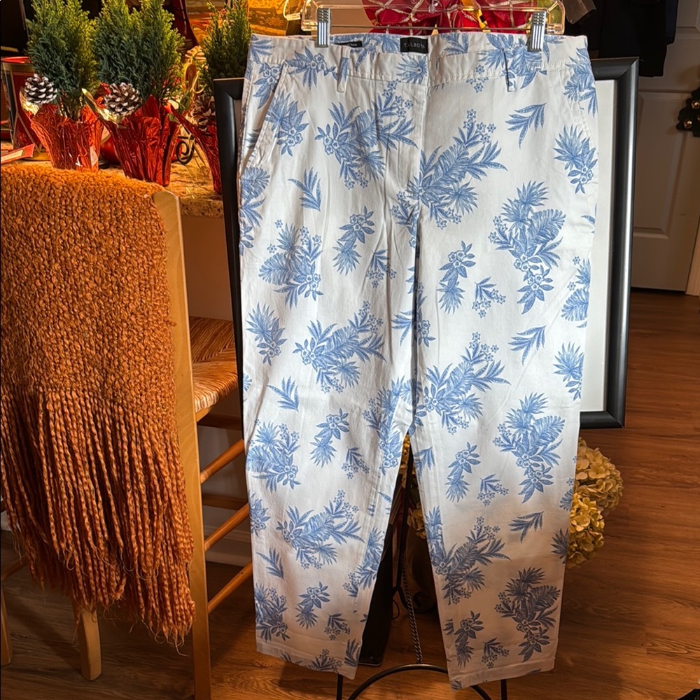 Talbots Relaxed Chino Light Blue Floral pants